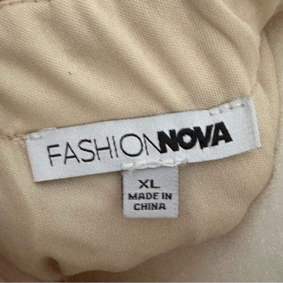 Fashion Nova - Always Chasing Ruched Mini Dress - Taupe - Picture 2 of 7